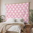 thumbnail image 3 of White Pink Daisy Large Tapestry for Bedroom Wall Hanging Tapestry, Spring Summer Floral Botanical Ceiling Backdrop Tapestries Poster Blanket Wall Decor for Teens Room Living Room Dorm 100" x 59", 3 of 8