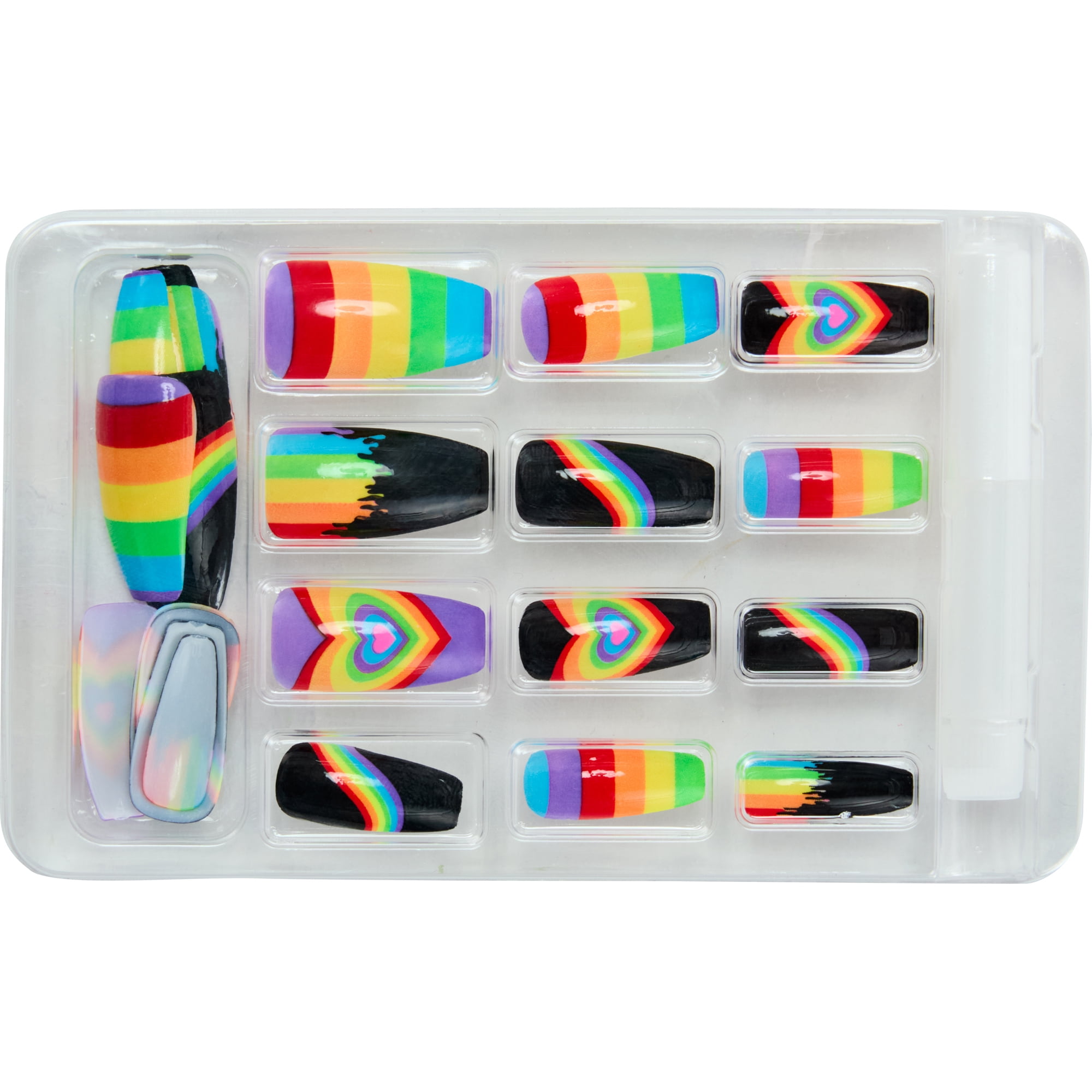 Rubies Rainbow Nail Kit with 24 Press-On Nails