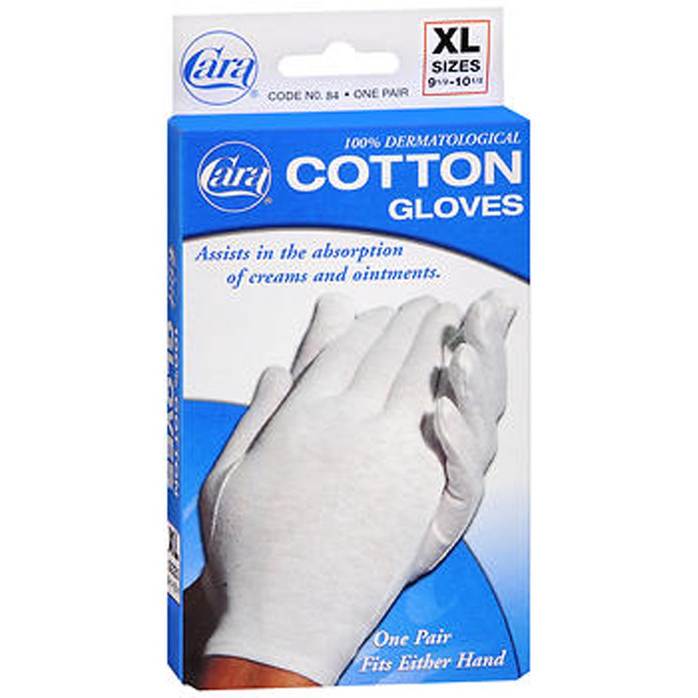 Cara 100 Dermatological Cotton Gloves, XL