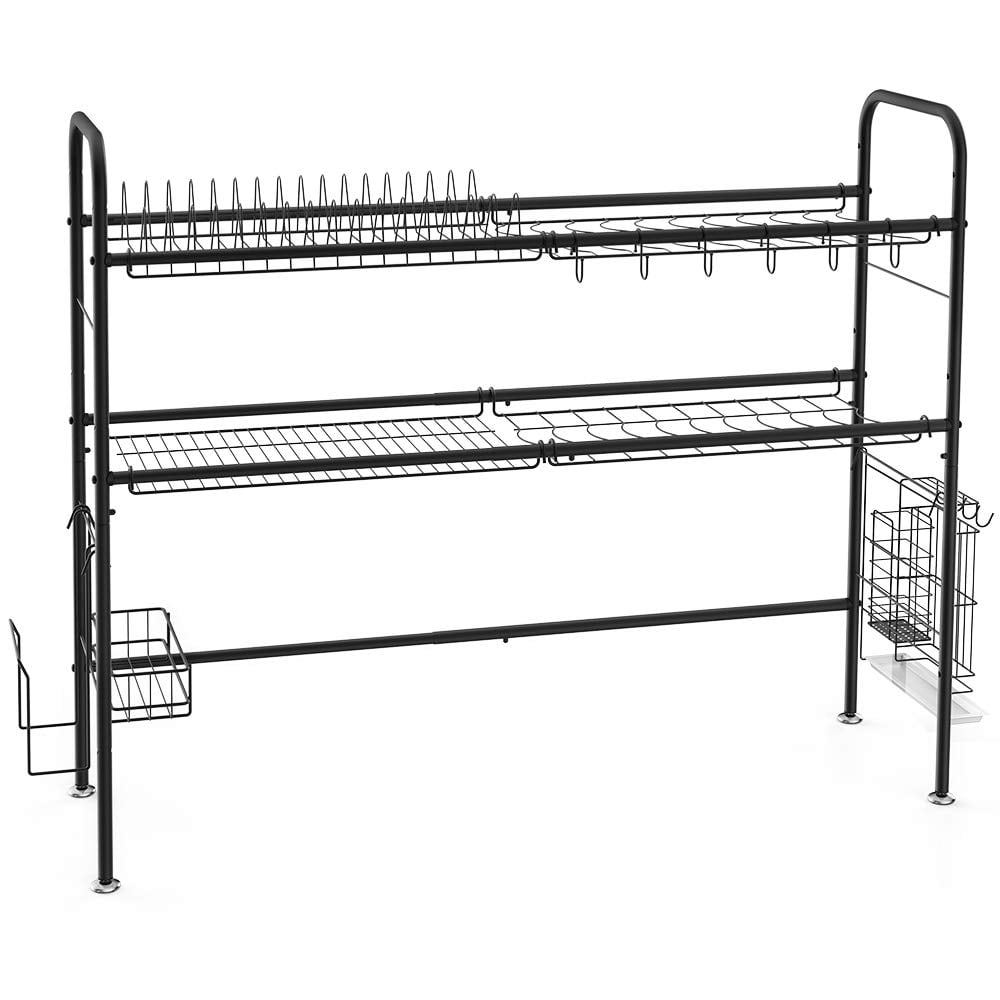 NEX Silver 2-Tier Adjustable Stainless Steel Dish Racks