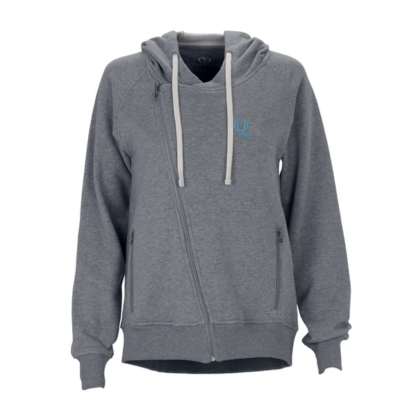 Women's Charcoal Quinnipiac Bobcats Fleece Moto Jacket