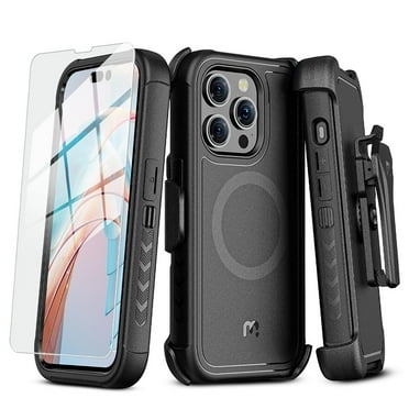 Funda MYBAT Maverick MagSafe Clip para iPhone 15 PRO MAX Negra con Mica