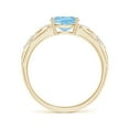 thumbnail image 2 of Angara Natural 1 Ct. Aquamarine with Diamond Classic Ring in 14K Yellow Gold for Women (Ring Size: 12), 2 of 9