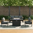 thumbnail image 5 of LayinSun Outdoor Aluminum Furniture Set with Fire Pit Table, Modern Patio Conversation Sets for Porch, Backyard, 5 of 9