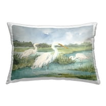 Stupell Industries Egrets & River Scene Decorative Printed Throw Pillow Design by Lanie Loreth