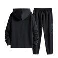 thumbnail image 5 of VBTAPA Mens Tracksuit 2 Piece Set Color Block Pocket Hoodie with Drawstring Long Pants Sweatsuit Sets Big and Tall Casual Hiking Outfits with Pockets on Sale Black XL, 5 of 8
