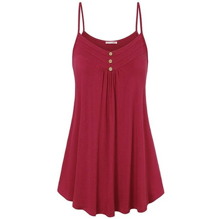 

Niuer Women Loose Ruched Tee Ladies Bohemian Camisole Baggy Beach Spaghetti Straps Boho Pajamas