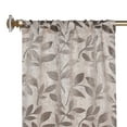 thumbnail image 2 of Superior Blackout Leaves Light Filtering Rod pocket Curtain Panel Set, 26"x84", Espresso, 2 of 7