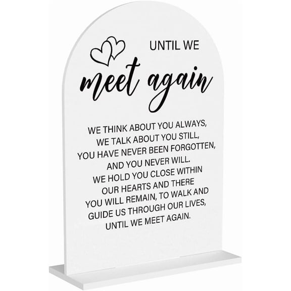 Acrylic Wedding Sign Wedding Signs for Ceremony Until We Meet Again Sign for Wedding Modern Calligraphy Arch Acrylic Table Top Sign for Wedding Reception and Event Party Table(white)