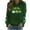 Army Green, variant on St Patricks Day Shirt Women Cute Gnomes with Four-Leaf Clover Print Sweatshirt Casual Crewneck Pullover Long Sleeve Holiday Tops