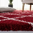 thumbnail image 4 of SAFAVIEH Hudson Shag Jackson Trellis Area Rug, Red/Ivory, 7' x 7' Square, 4 of 8