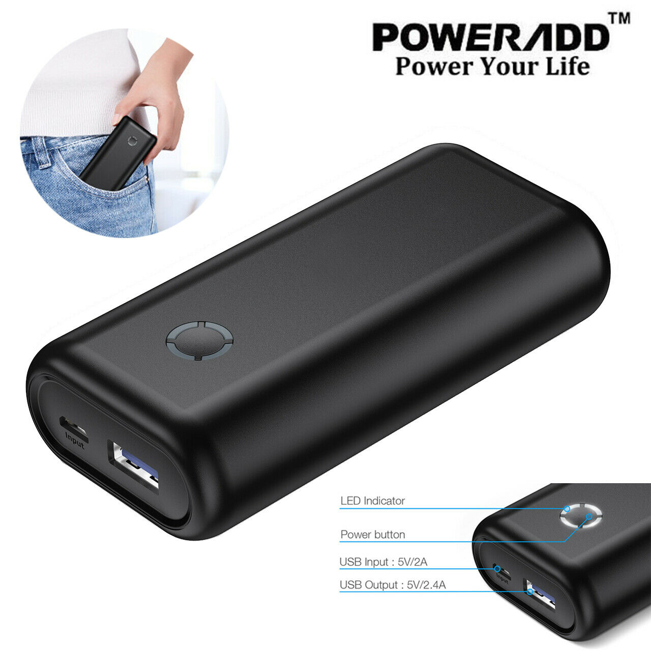 10000mAh External Fast Power Bank Backup Dual USB Battery Charger For