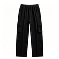 thumbnail image 6 of PADFRYBK Plus Size Wide-Leg Pants For Men Workwear Casual Loose Pants Solid Color Sweatpants Cargo Sweatpants, 6 of 6