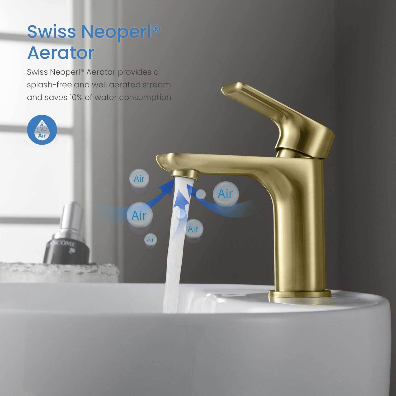 Kibi Tender Single Handle Bathroom Vanity Sink Faucet with Pop Up Drain