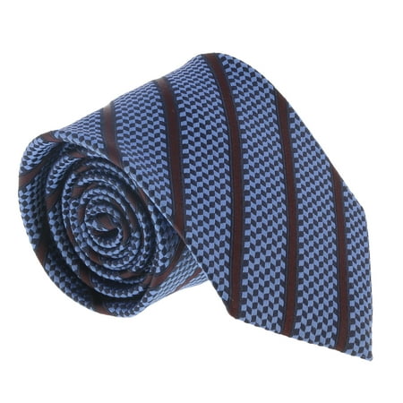 Ermenegildo Zegna Blue-Brown Cubic Stripe Tie - Walmart.com