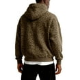 thumbnail image 3 of Nokdvo Novelty Long Sleeve Hoodie for Men Leopard Graphic Drop Shoulder Sweatshirts with Pocket Leopard Print Pullover Tops Funny Fashion Y2k 90s Vintage Streetwear Hoodies,Light Brown M, 3 of 3