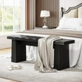 thumbnail image 2 of Tribesigns 47-Inch Wooden Entryway Bench, Black Dining Table Bench with Sturdy MDF Frame for Hallway, Kitchen, Bedroom, 2 of 5