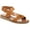 Brown Leather, variant on Franco Sarto Womens Glenni Leather Strappy Flats