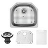 VIGO 24 inch Undermount Single Bowl 18 Gauge Stainless Steel Kitchen Sink wit...