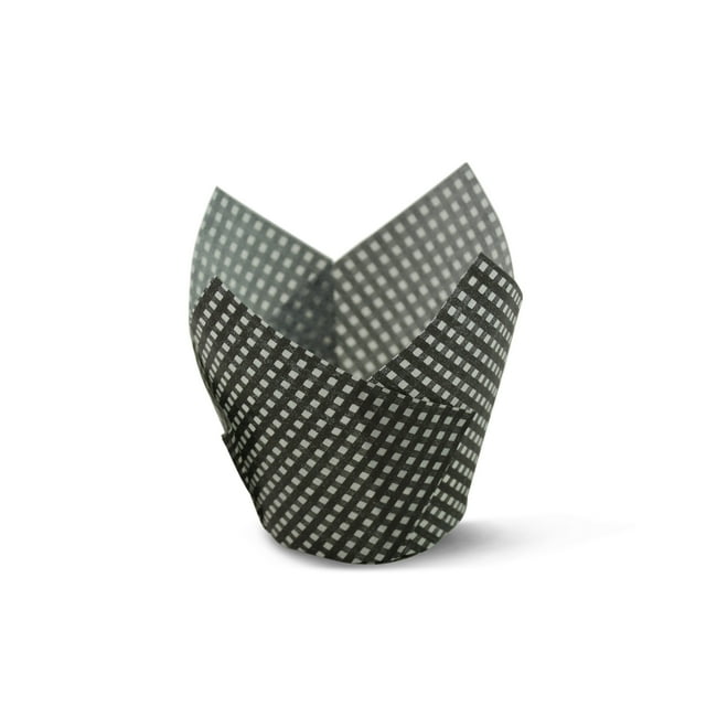 SimpleGood Black Check Tulip Baking Cups Cupcake Liners Muffin Liners Greaseproof Paper 1000