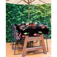 thumbnail image 3 of nqOlkjepod Cherry Rustic Outdoor Tablecloth with Umbrella Hole & Zipper, Spring Summer Tropic Fruit Black Rectangle Table Cover 52x70 Inch, Dining Waterproof Table Cloth Protector for Patio/Party, 3 of 7