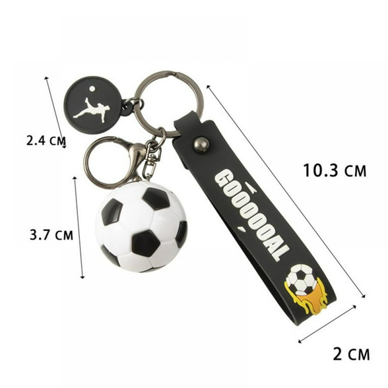 ChYoung 6 Pack Soccer Keychains Soccer Ball Key Chain World Cup Soccer Ball Keychain Soccer Gifts for Men Boys Girls Sports Fan, Men's
