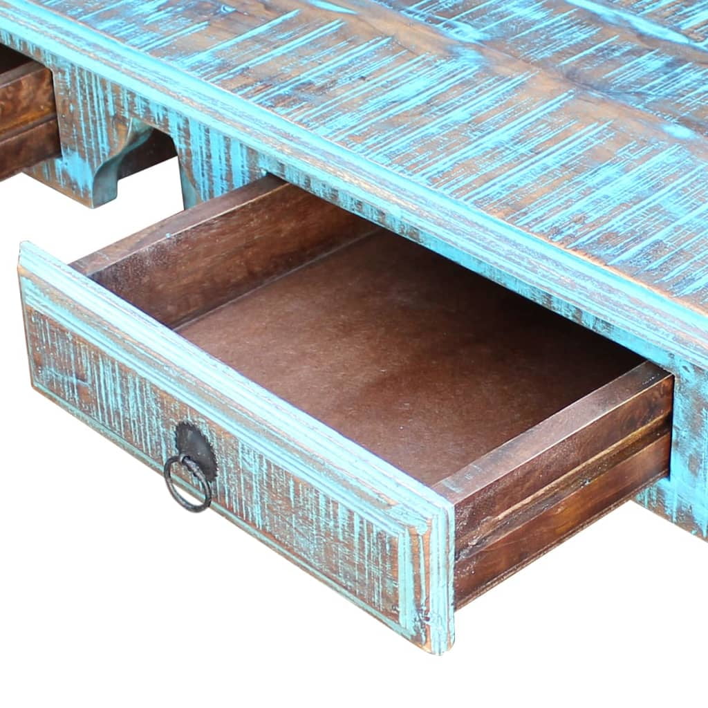 Kepooman Modern Solid Reclaimed Wood Workstation Desk with 2 Drawers for Home Office, Multi-color Kepooman Modern Solid Reclaimed Wood Workstation Desk with 2 Drawers for Home Office, Multi-color