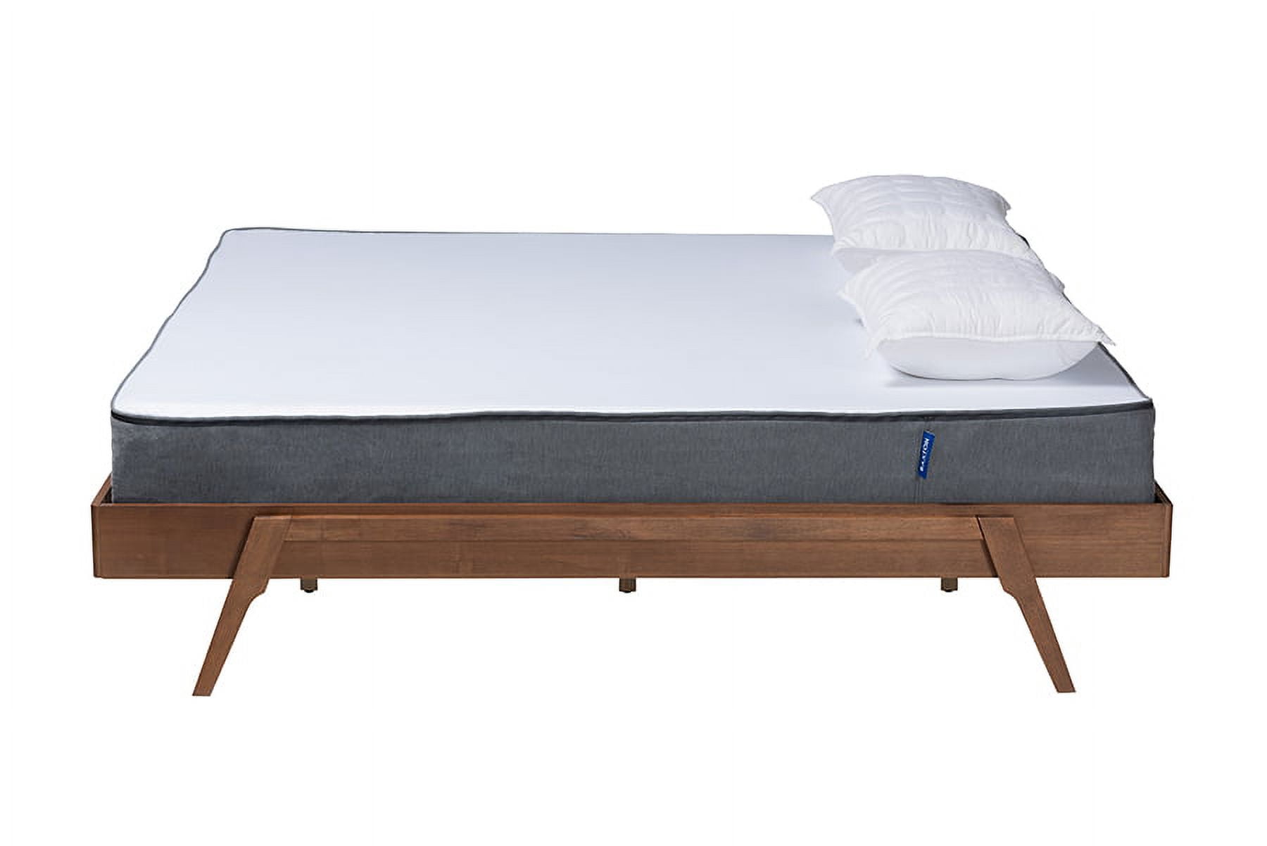 Baxton Studio Sarita Mid-Century Modern Ash Walnut Finished Wood King Size Bed Frame
