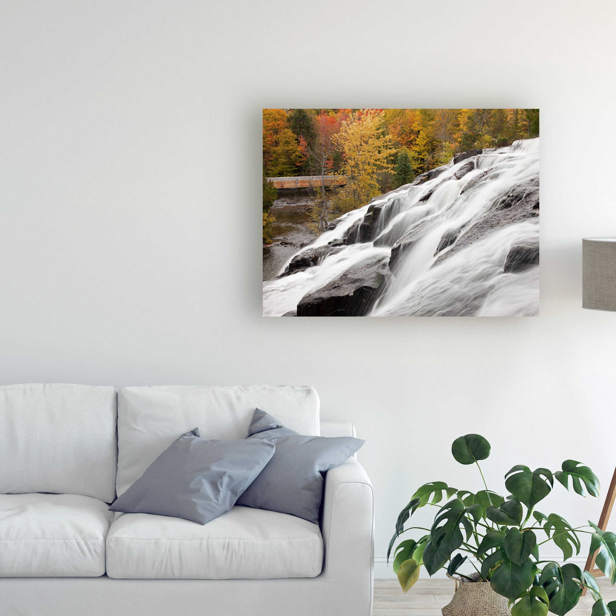 Trademark Fine Art 'Bond Falls Cascades In Autumn Bruce Crossing Michigan Color' Canvas Art by Monte Nagler