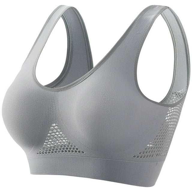 Gubotare Bras for Women Seamless Wireless Support Lift No Underwire Plunge Bralettes Full Coverage Push Up Bra Built In Bra Tops for Women (Grey,4XL)