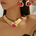 thumbnail image 4 of YIEMEEN Elegant Geometric Jewelry Set Gold Color Necklace Earrings For Special Occasions, 4 of 10