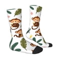thumbnail image 2 of Goofa Monkeys Swinging from Palms Printed Men's Crew Socks, Soft Durable Breathable Moisture-Wicking with Odor Control Cotton socks, 2 of 9