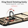 thumbnail image 4 of Heavy Duty Armor Case for Samsung Galaxy Z Flip 4, Rugged PC Soft TPU Military Grade Shockproof Metal Magnetic Car Mount Shockproof Cover with Camera Lens Sliding Ring Holder Bracket Case,Gold, 4 of 9
