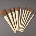 thumbnail image 1 of Nvzi Juego de brochas de maquillaje, 10 piezas, kit de brochas de maquillaje de viaje, brochas cosméticas para rostro, base, rubor, sombra de ojos (beige), 1 of 4