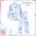 thumbnail image 1 of Conjunto de pijama con estampado de Sanrios para niños, cárdigan bonito de dibujos animados, My Melody, Kuromi, Pochacco, ropa Kawaii de manga larga, regalo para niños, 1 of 4