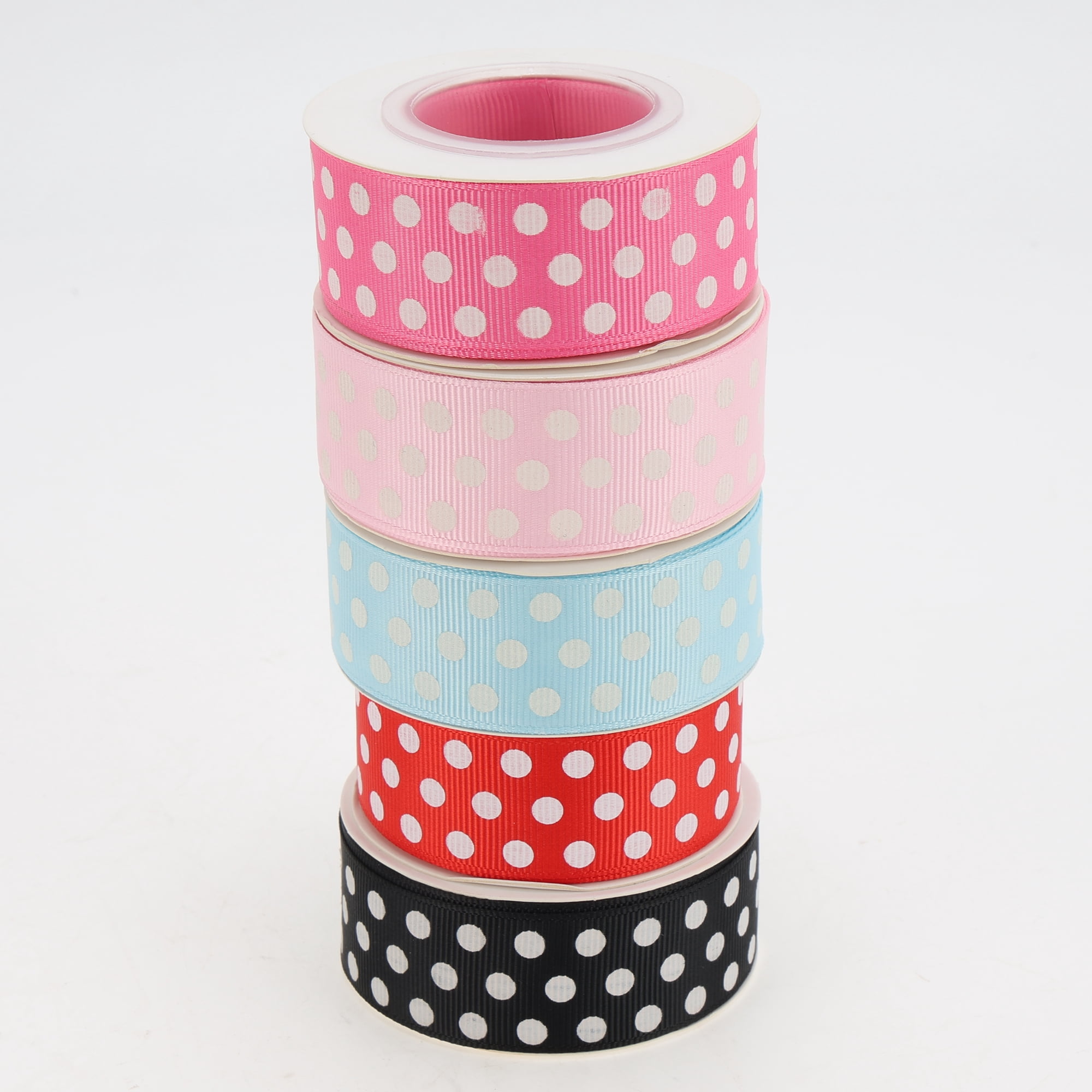 Unique Bargains 0.98"x29.53' Polka Dots Gift Wrapping Ribbon for Crafts 1Pc Red