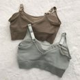 thumbnail image 3 of Sonducket Sujetador deportivo sin costuras para mujer, Top deportivo Push Up para fitness, Sujetador deportivo con relleno en la espalda en U, Sujetador de Ropa interior Caqui Sonducket AP000316-05, 3 of 6