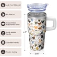 thumbnail image 3 of 20oz Poultry Chicken Tumbler with Handle Insulated Travel Mug Classic Birthday Christmas Gift for Chicken Enthusiasts Women Men Cup Holder Friendly Wide Mouth for Ice Hot Coffee Cold Water All Day, 3 of 6