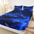 thumbnail image 3 of Feelyou Blue Racing Car Queen Sheet Sets for Teens, Rustic Horse Animal Flat Sheet, Chic Honeycomb Abstract Queen Fitted Sheet, 4pcs, 3 of 7