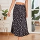thumbnail image 5 of Gibobby faldas para niña Leopard A-line Elástico Busto Falda de mujer Satén Falda con estampado completo(Negro, M), 5 of 5