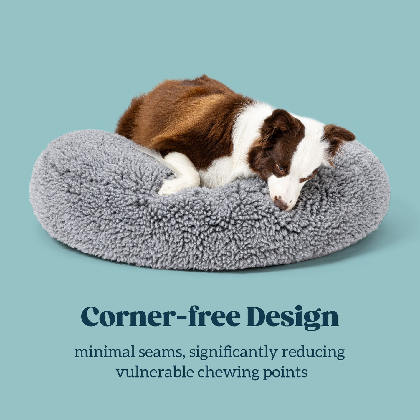 Pelzin Stoutwool Indestructible Dog Bed - Round Chew Proof Dog Bed - Fluffy Pillow Bed for Aggressive Chewers - Durable - Washable - Ideal for Small Dog Breeds - 25", Charcoal