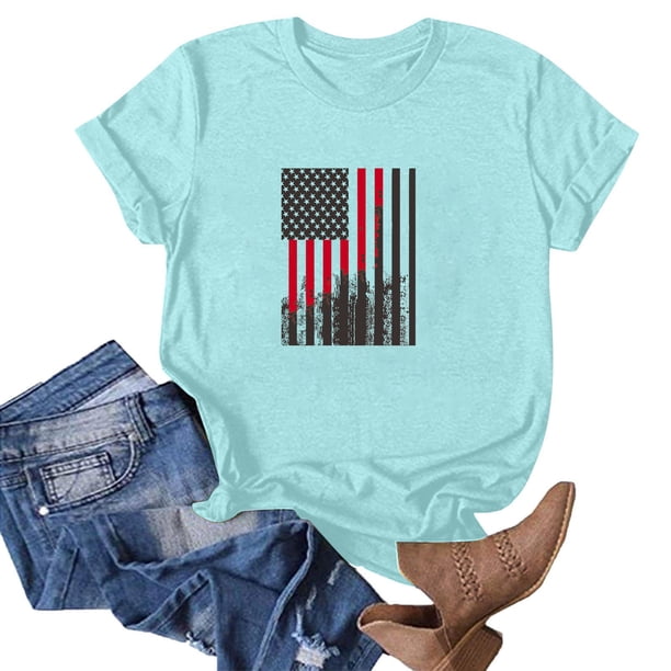 Fiudx Ofertas Flash Del Día Blusa de Manga Corta con Estampado de Moda para Mujer, Divertida Camiseta con Cuello Redondo