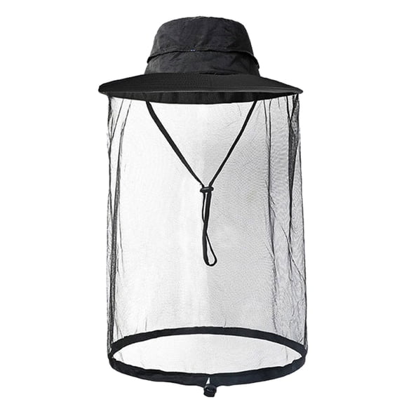 Joernso Mosquito Head Net Hat for Men Women Wide Brim Sun Protection Boonie Hats with Veil Mesh Protection from Insect for Fishing Hiking