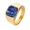 Gold Blue, variant on Men's Women's Stainless Steel Synthetic Amber Lapis Lazuli Onyx Ring Punk Gothic Personalized Hip Hop Band Jewelry Gold Blue Size 10