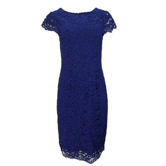 ERIN Women's Ink Lace Dress, Blue, 6