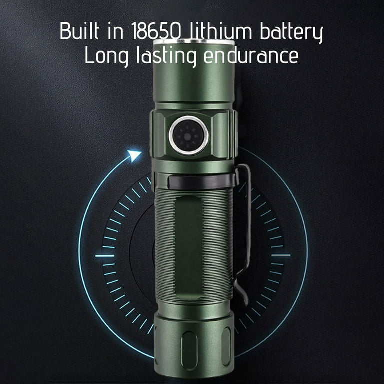 3-Pack Rechargeable LED Flashlight, 5-Mode Super Bright, High-Powered for  Emergency Outdoor Camping Hiking ( Green )