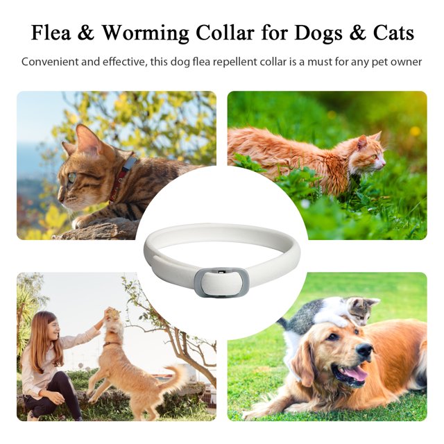 Collar Antipulgas Ajustable Antimosquitos Silicona Impermeable Desparasitación Mascota (B)