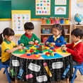 thumbnail image 5 of Lypsnake Back to School Round Table Skirt, Composition Book Crayon Pencil Eraser Print Table Cloth, Classroom Play Table Skirting for Preschool Kindergarten Decor, 5 of 6