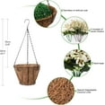 thumbnail image 5 of Artificial Silk Flowers in Hanging Basket Outdoor Indoor Patio Lawn Corridor Garden Decor, Fake Hanging Orchid in Basket, Hanging Orchid with 0-inch Coconut Lining Chain Palm Flowerpot(Yellow), 5 of 5