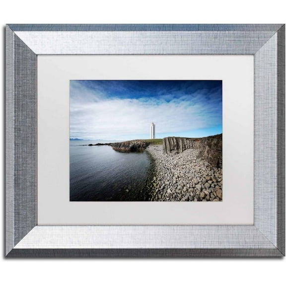 Trademark Fine Art 'Sea and Silence' Canvas Art by Philippe Sainte-Laudy, White Matte, Silver Frame